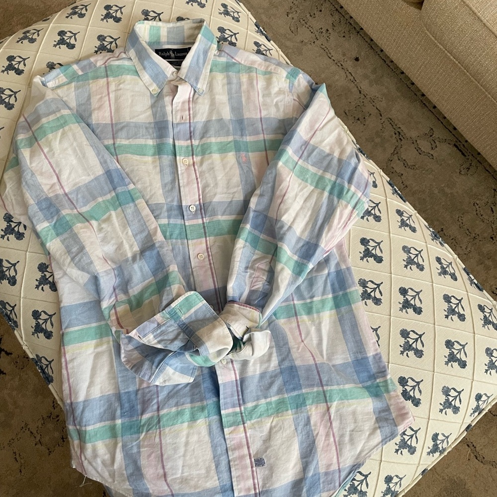RALPH LAUREN POLO SLIM-FIT MADRAS SHIRT